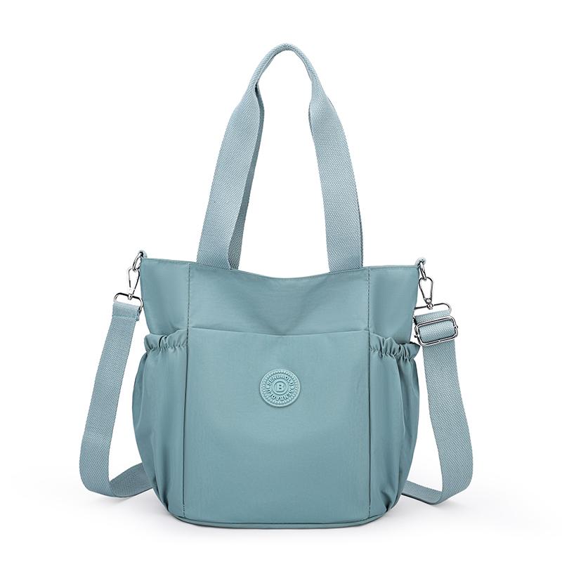 

Women s Shoulder Bag Solid Color Handbag Lightweight Nylon Tote Bag