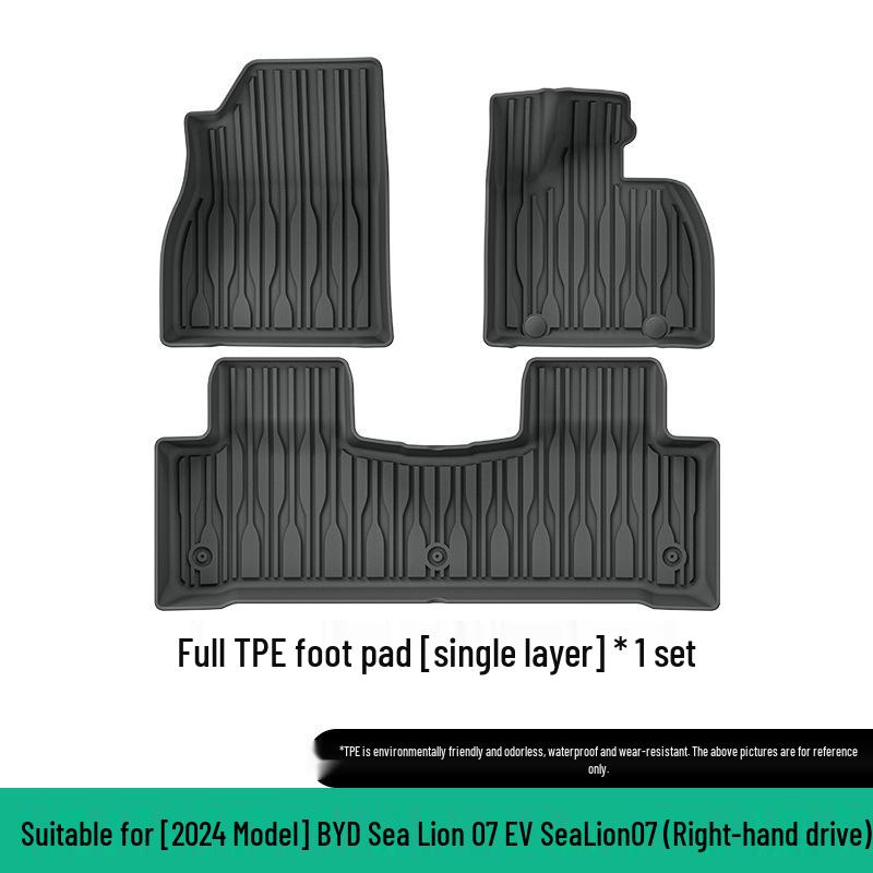 Eco-Friendly TPE Car Mats Set for 24 BYD Hiace 07 EV: Includes Trunk & Backrest Mats