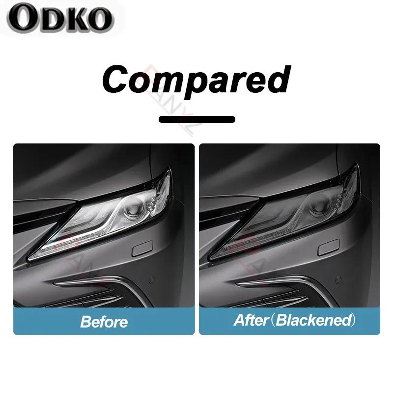 Car Headlight Tint Smoked Black Protective Film TPU Stickers TPU Sticker  For Toyota Camry XV70 2018