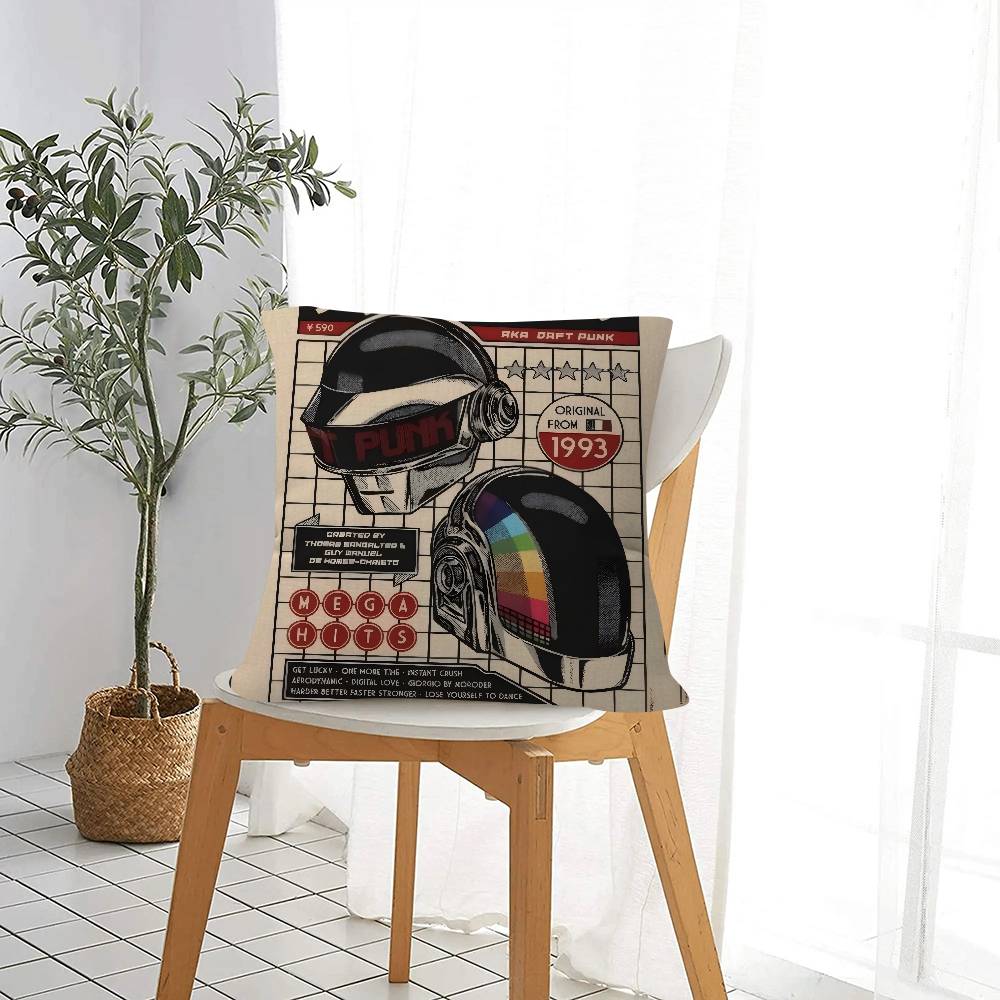 Around The World Daft Punk Pillow Cushion Cover Pillowcase Living Room Sofa Home Decor
