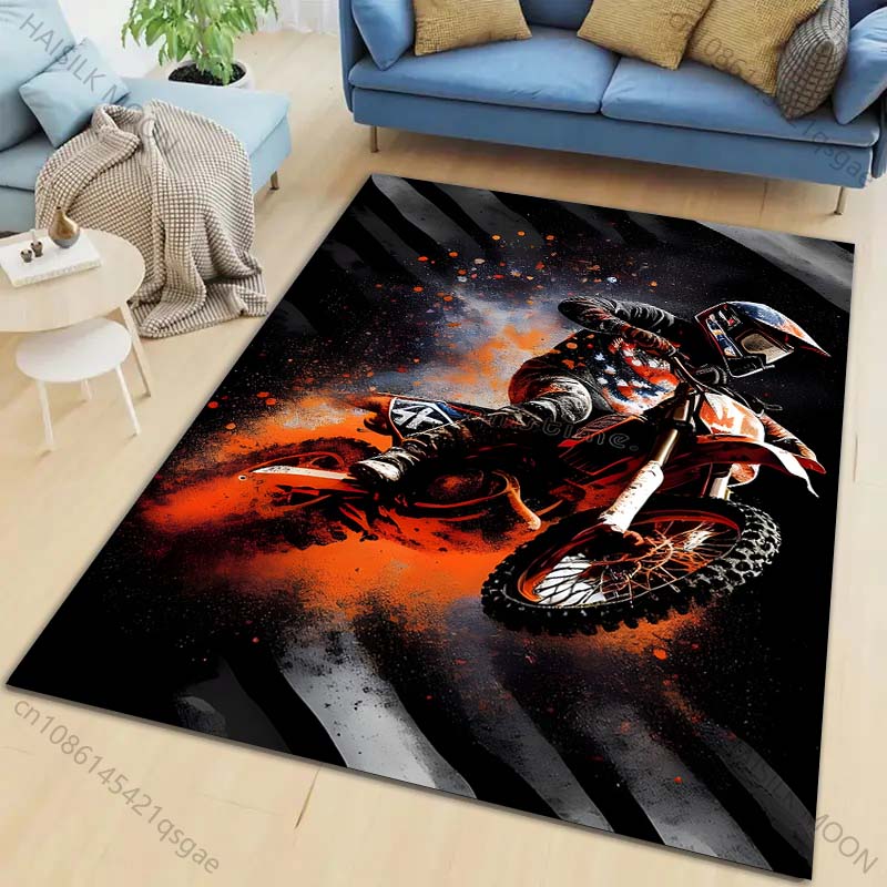1PC Motorcycle Stunt Leap Carpet for Living Room Bedroom Sofa Home Decor Rus Non-slip Floor Mat Luxury Gift Multiple Sizes