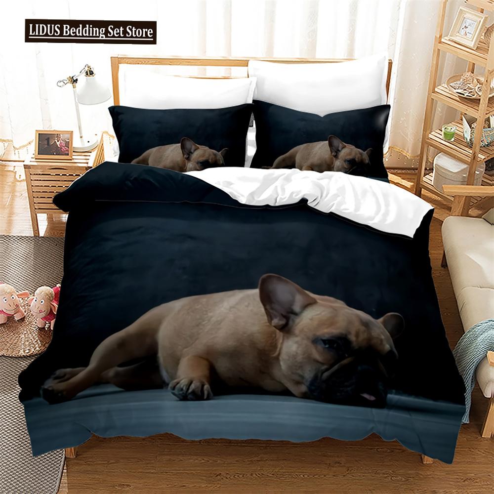 Dog Duvet Cover Set 3D Print Dog Math Book King Queen Full Size Comforter Cover For Kids Boys Girls Teens Polyester Bedding Set