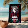 Custom Name Ultra-Soft Beach Towel with The Nightmare Before Christmas Theme,Ideal for Pool - Camping, Diving - Perfect Travel Essential, Vibrant Beac