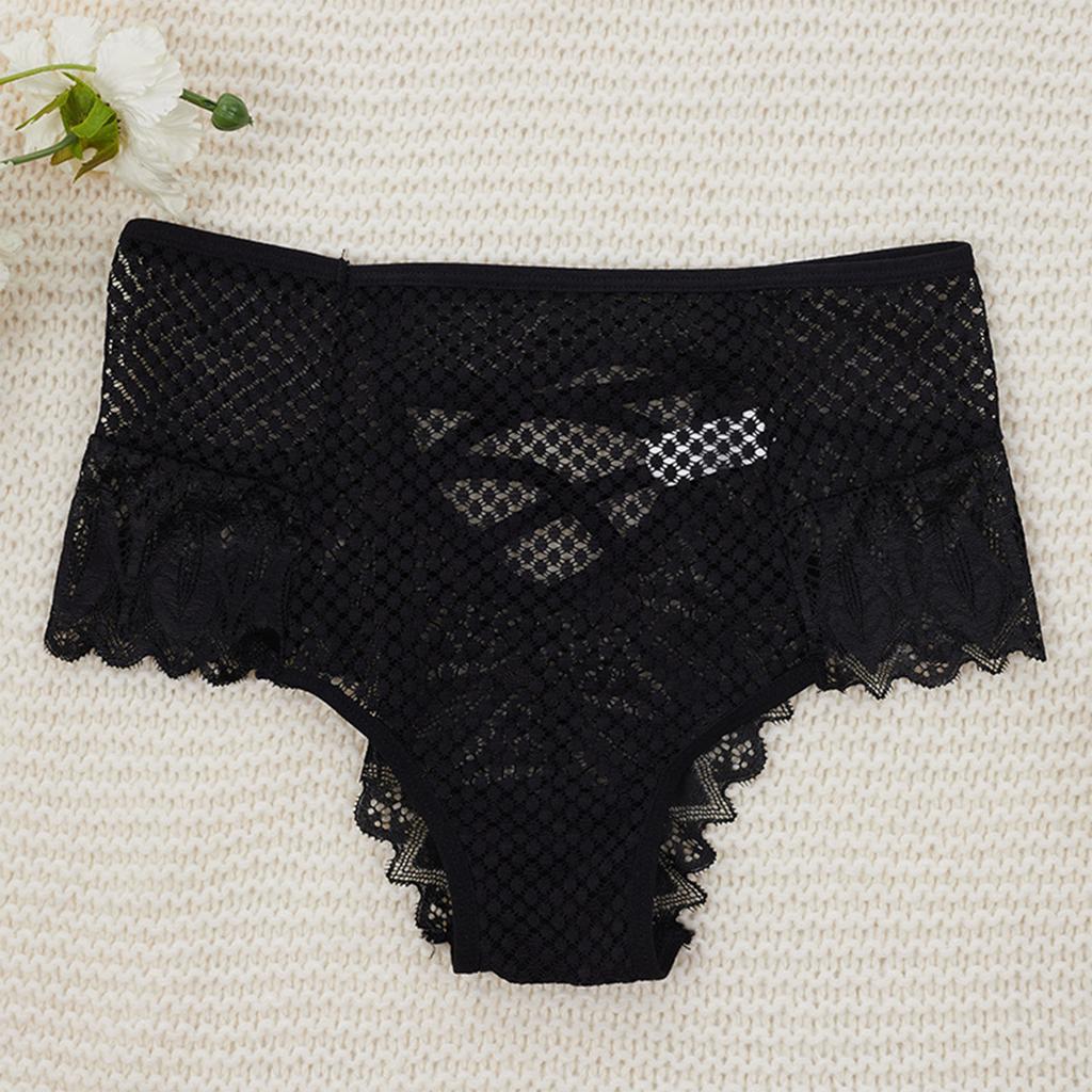 Ladies' Sexy Lace Cross Hollow Waist Underwear In Plus Size