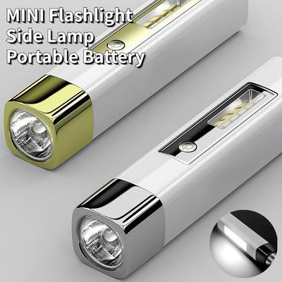 Tragbare LED-Taschenlampe, 4 Modi, wasserdicht, wiederaufladbar über USB, taktische Taschenlampe für den Außenbereich, Notfalllampe, Powerbank