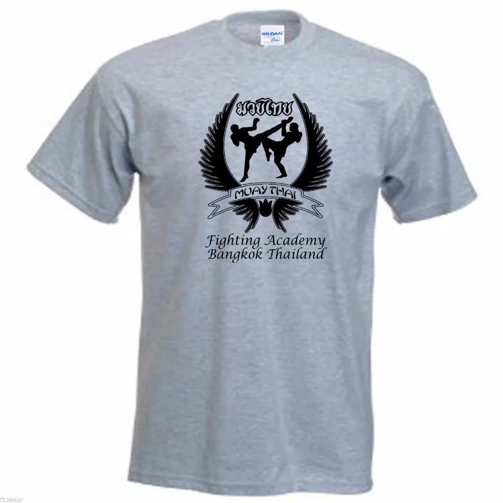 Fighting Academy Bangkok Thailand Muay Thai TShirt 100 Cotton ONeck Summer Short Sleeve Casual Mens Tshirt Size S3XL