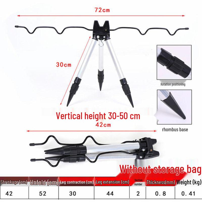Telescopic Aluminum Surf Rod Holder Tripod for Ground Casting and Raft Fishing Other