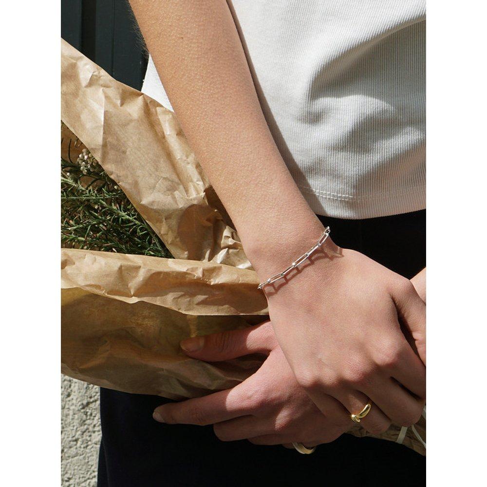 Simple Square Chain Bracelet Silver