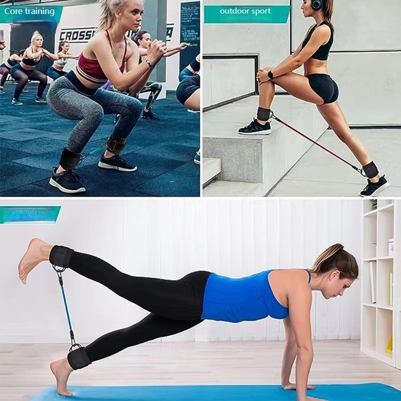 Fitness Gym Accessories Ankle Strap with 2 Buckles Model for Leg Glute Training and Power Rack Use Resistance Band