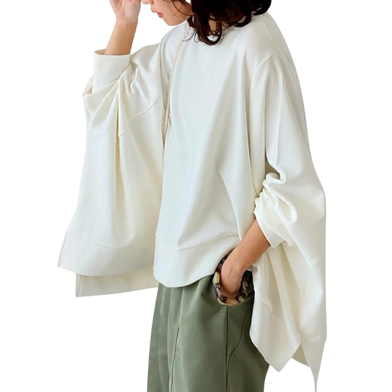 

[antiqua] [Antica] punch design tops ladies long sleeve PN-00551 Onesize 03 white