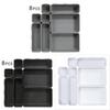 Modern Plastic Desk Drawer Organizer With Dividers For Office And Bathroom Storage