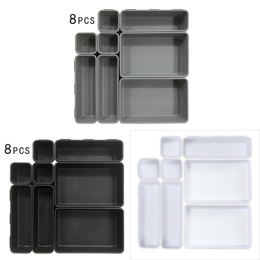 Modern Plastic Desk Drawer Organizer With Dividers For Office And Bathroom Storage