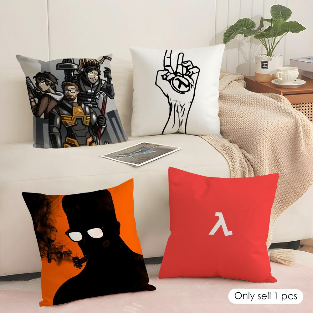 H-Half Life-E 2 Classic Vintage Cushion Cover Pillowcase Ultra Soft Skin Friendly Fabric Cloud Like Comfort & Concealed Zipper