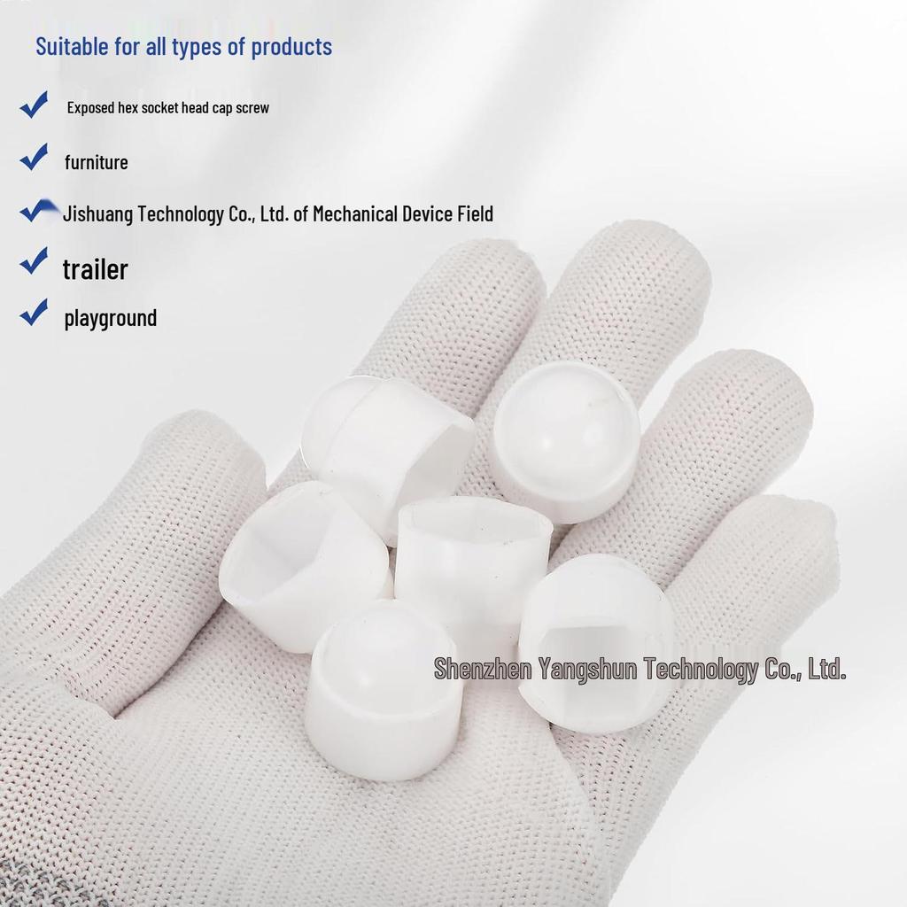 50pcs White Nylon Hex Socket Dust Protection Caps for M4-M12 Bolts