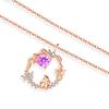 Necklace for February 18k rabbit pink birthday woman [Silver Thunder] women, popular, birthstone, amethyst, gold, hoop, Silver925, hypoallergenic,