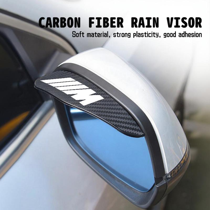 2PCS Car Rearview Mirror Sticker Rain Eyebrow Protector Cover For BMW Performance M E87 E30 E46 E28 F35 G20 E93 F20 X3 X