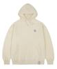 [Unisex] White Odd Flower Embroidered Hoodie_Cream