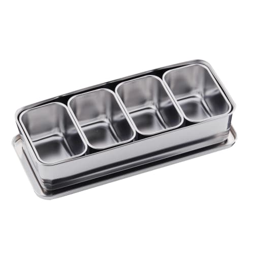 Oya Seisakusho Press No. 00 Yakumi Container, 4-Pack, 18-8 Stainless Steel, Made In Japan, AYK14004