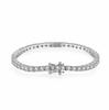 Moissanite Tennis Chain Bracelet, S925 Silver, 2.5MM D Color, Unisex Hip Hop Style.