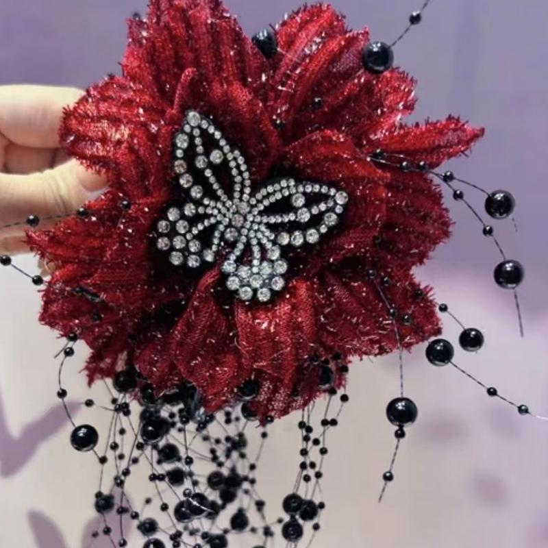 Flower Butterfly Tassel Hairpin Flower Headdress Exaggerated Hairpin