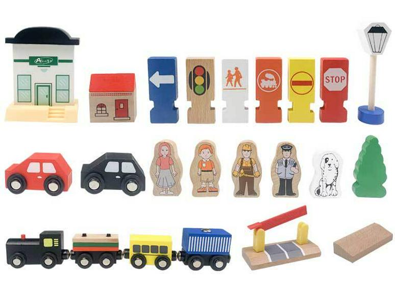 Electric Thomas Wooden Train & Magnetic Track Set - Beech Wood Assembly Toy