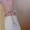 Women Bracelet Beaded Temperament Geometric Electroplating Adjustable Decorative Birthday Gift Girl Faux Pearl Cuff Bracelet Fashion Jewelry for