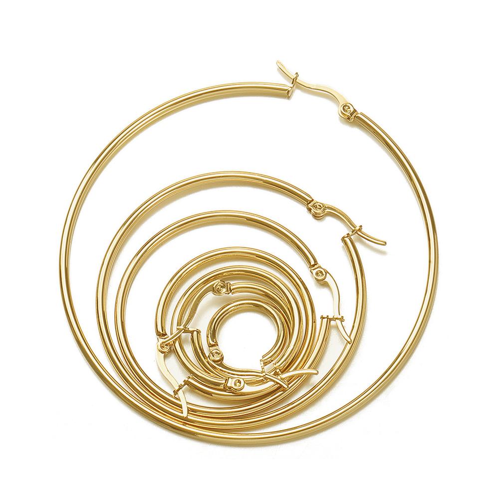10pcs Gold Plated Stainless Steel Open Earrings Circle 15 20 25 70mm Earring Hook Base Ear Ring for DIY Jewelry Making Component