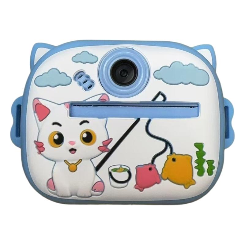 Portable Digital Camera for Kids Featuring Double 1080P Cameras Cartoon Appearance Durability for Safe Play