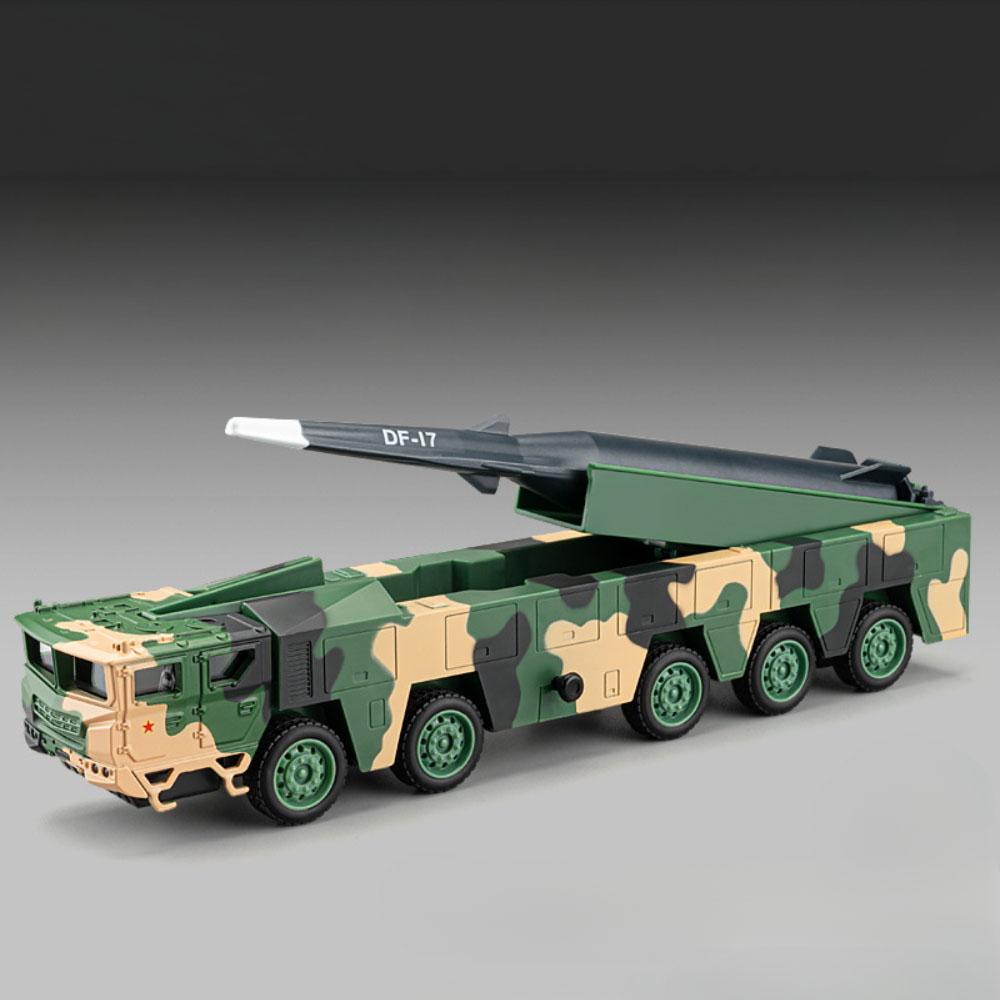 1:50 Dongfeng 17 Raketenwerfer Spielzeugauto Modelle Legierung Druckguss Sound Licht Simulation Militär-Ingenieurfahrzeug Geschenke für Jungen gray