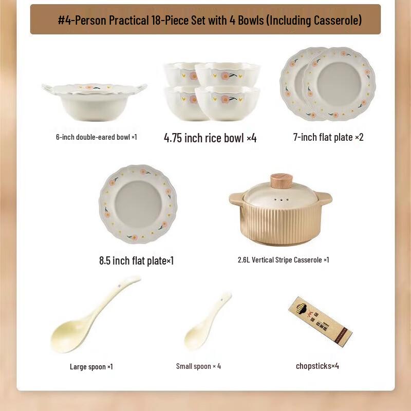 Panlu 4-Personen Keramik Geschirrset