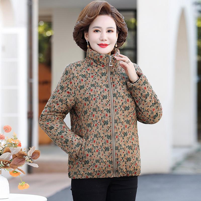 

Women s small padded jacket, new floral zipper, short velvet warm padded jacket. 6XL [Recommended 160-87.5 kg]