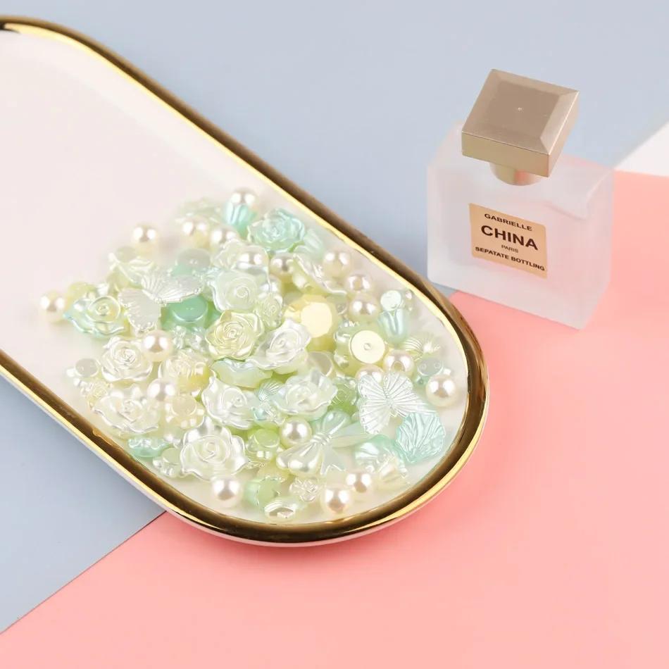 50g Baroque Beautiful Color Bow Butterfly Flower Pearl Material Pack Girl DIY Handmade Cream Gel Phone Case Hairpin Decoration