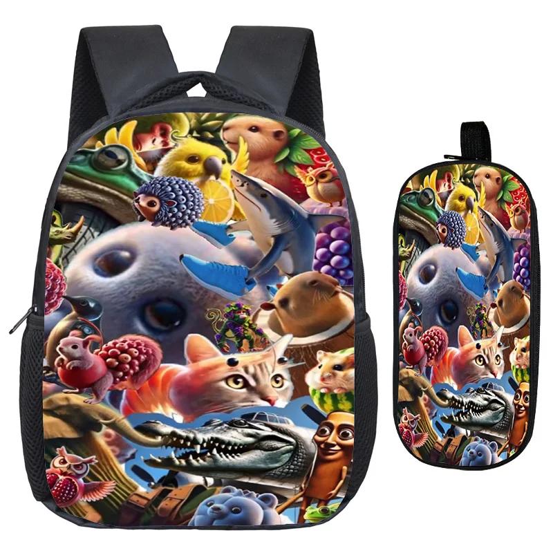 Mochila TK Game Italiaanse Brainrot 3D Print Rugzak Pennenbakje 2 stuks Student Casual Rugzakken Kinderen Custom Licht Ademend Rugzak Italian Brainro bag2