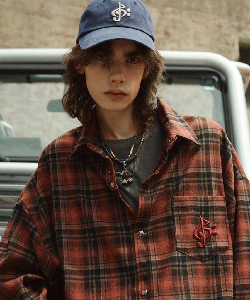 2113 STUDIO Check Shirt Dark Red