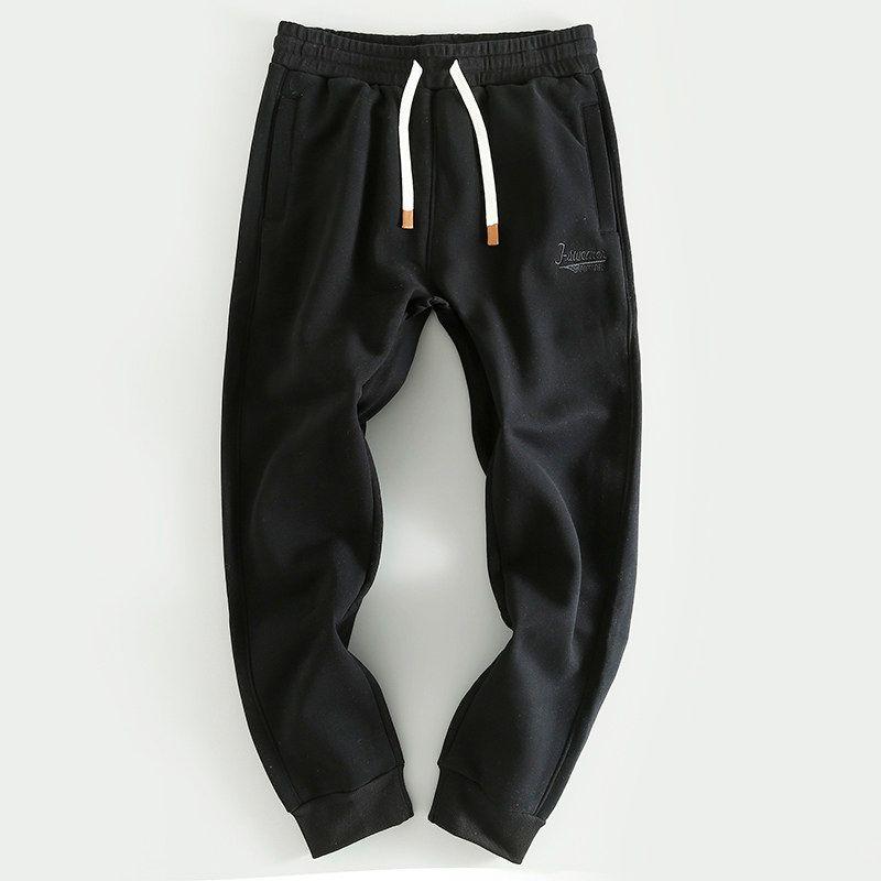 Big Brand Big Sale Leak-Picking Factory Fleece-lined Thickened Track Sweatpants Men's Casual Easiest for Match Cut Label Fall and Winter Long Pants