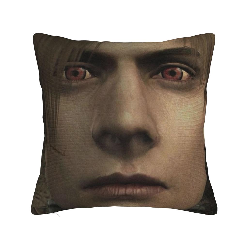 Romantic Pink Bow Leon S Kennedy Pillowcase Printed Fabric Cushion Cover Gift  Throw Pillow Case Cover Home Square 18"