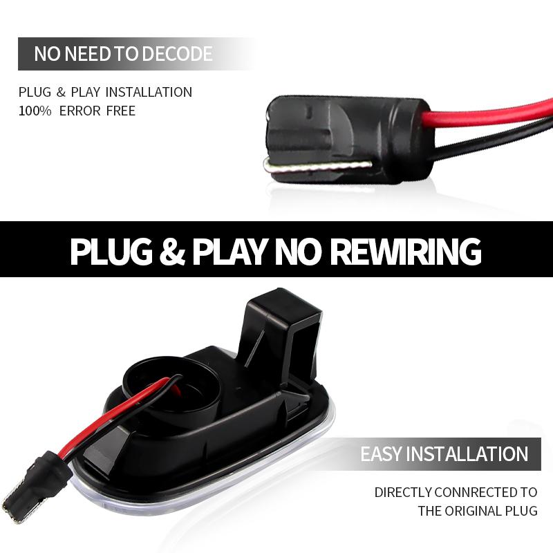 2pcs For Mitsubishi Lancer/Pajero 1998-2005 LED Dynamic Side Marker Turn Signals Plug&Play OEM#MR574781