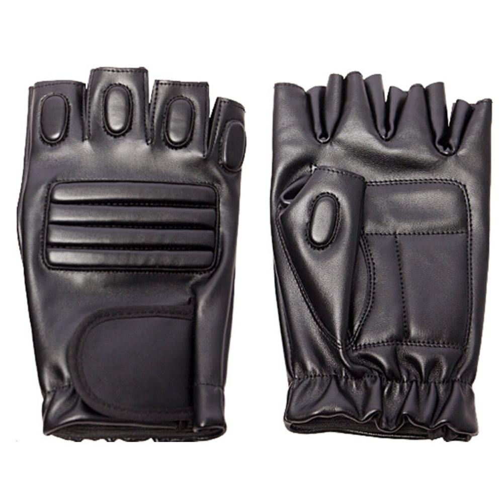 Men's PU half-finger gloves, fitness outdoor sports gloves, imitation leather tactical cycling motorcycle gloves