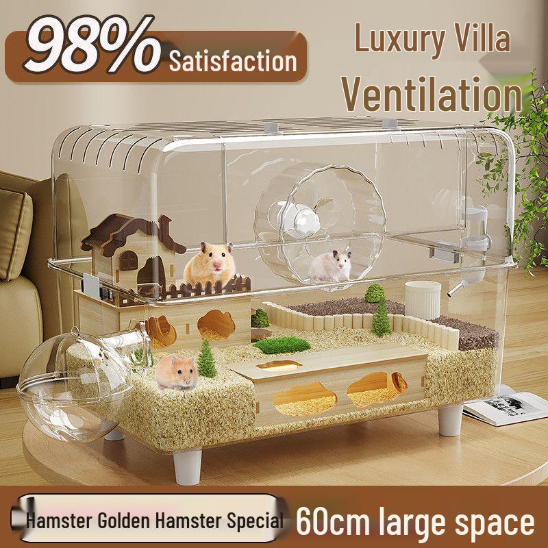Luxury Extra-Large Golden Hamster Cage: Spacious, Easy-Clean, Anti-Bite Design