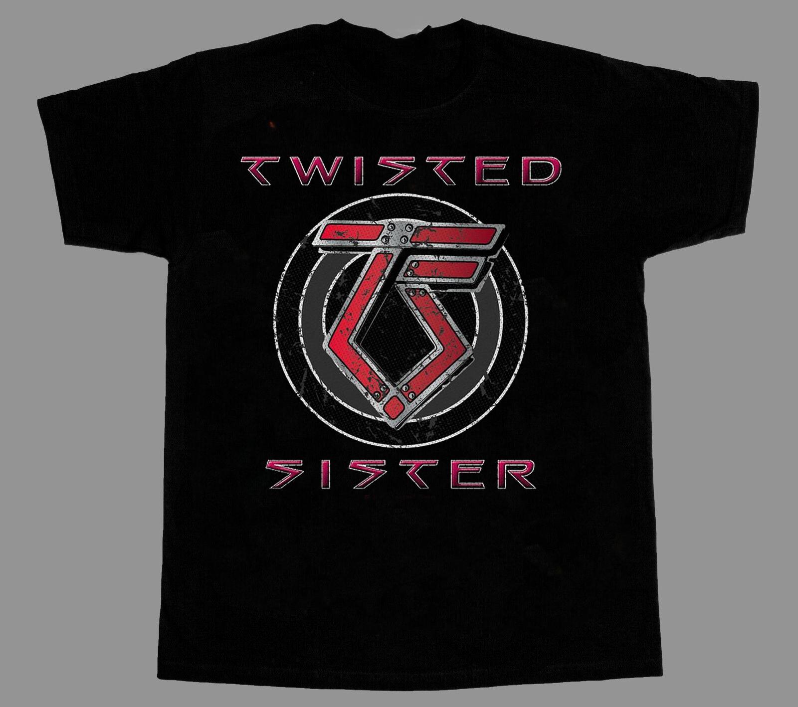 Rare Twisted Sister Band Short Sleeve Hip Hop Black All Size Men T-shirt L