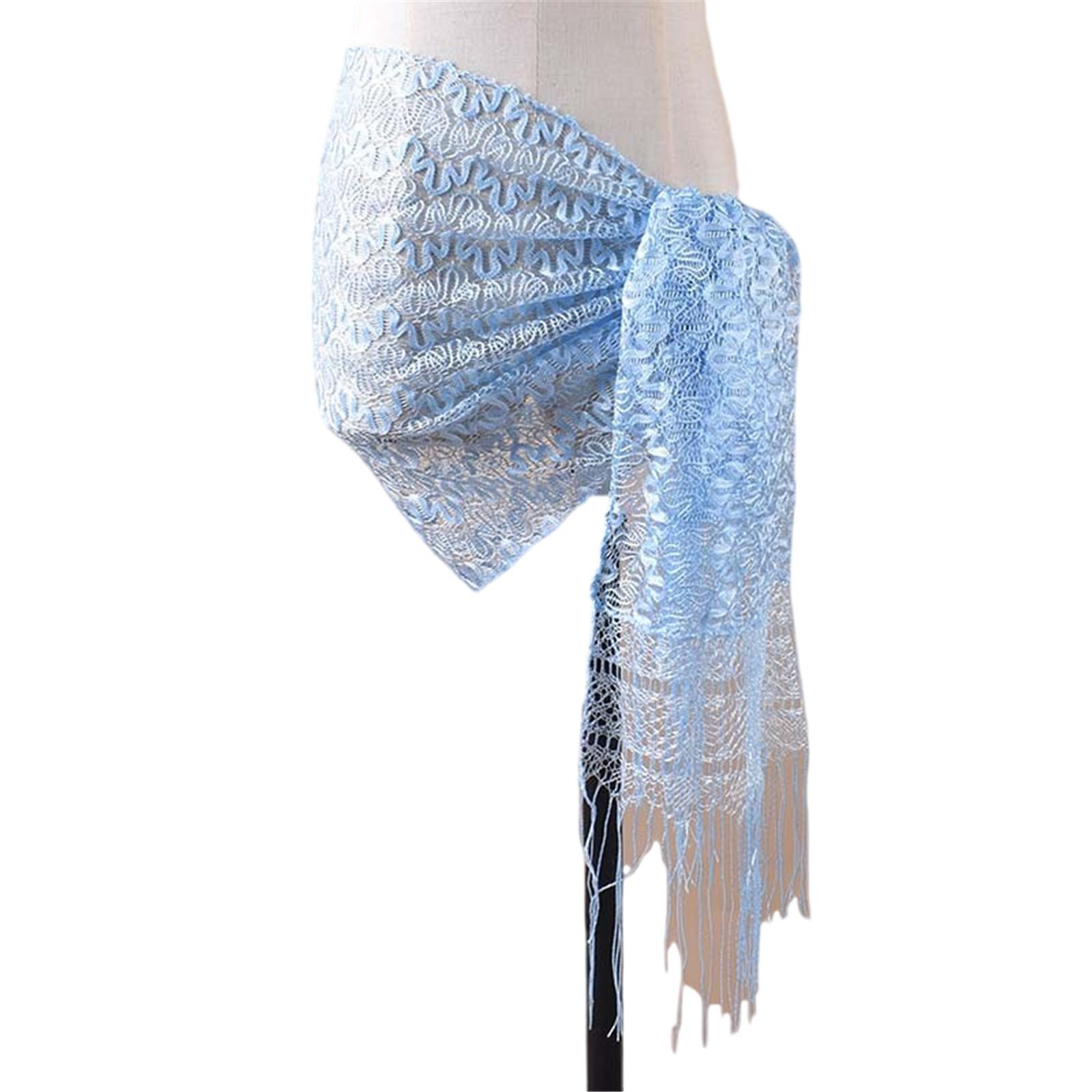 

Fringed Soft Exotic Neck Wrap Soft Lace Scarf Neck Guard Woman Shawl Neck Gaiter for Women Girl Thick Lace Scarf небесно-голубой