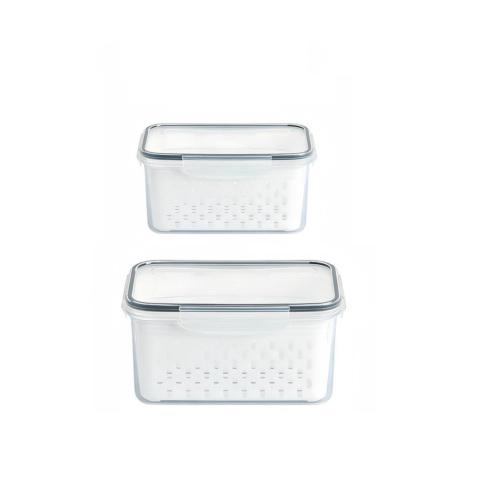 Refrigerator Food Storage Container with Filter Lid Keep Fruits Vegetables Berries and Meat Fresh for Longer Plastic  Container