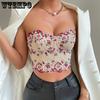Lace Fragmented Flowers Embroidered Top Trend Have Cash Less  Navel Exposed Breastplate Undergarment Covering The Chest and Abdomen Tops