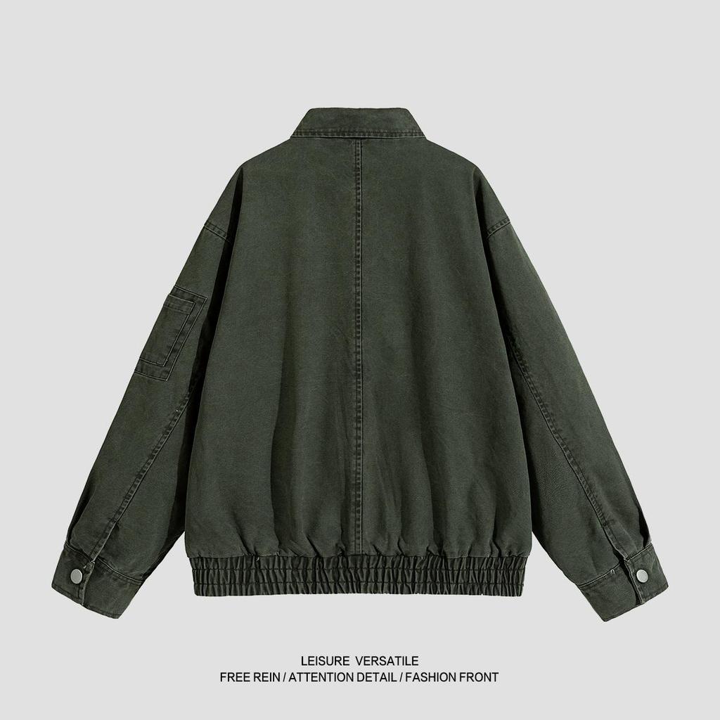 Versatile Coat Minimalist Cotton Jacket Men 2026 Jacket Washed Do Old Lapel Men's Tops Spring and Fall Clothing Breathable Work Casual Jacket
