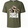 Atmungsaktives Jungen Sommer T-Shirt Vintage Fight The Power Fäuste erhoben Hiphop Für ihn T-Shirt Oversized T-Shirt Alltags-T-Shirt