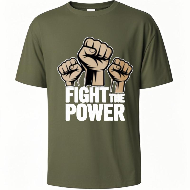 Atmungsaktives Jungen Sommer T-Shirt Vintage Fight The Power Fäuste erhoben Hiphop Für ihn T-Shirt Oversized T-Shirt Alltags-T-Shirt