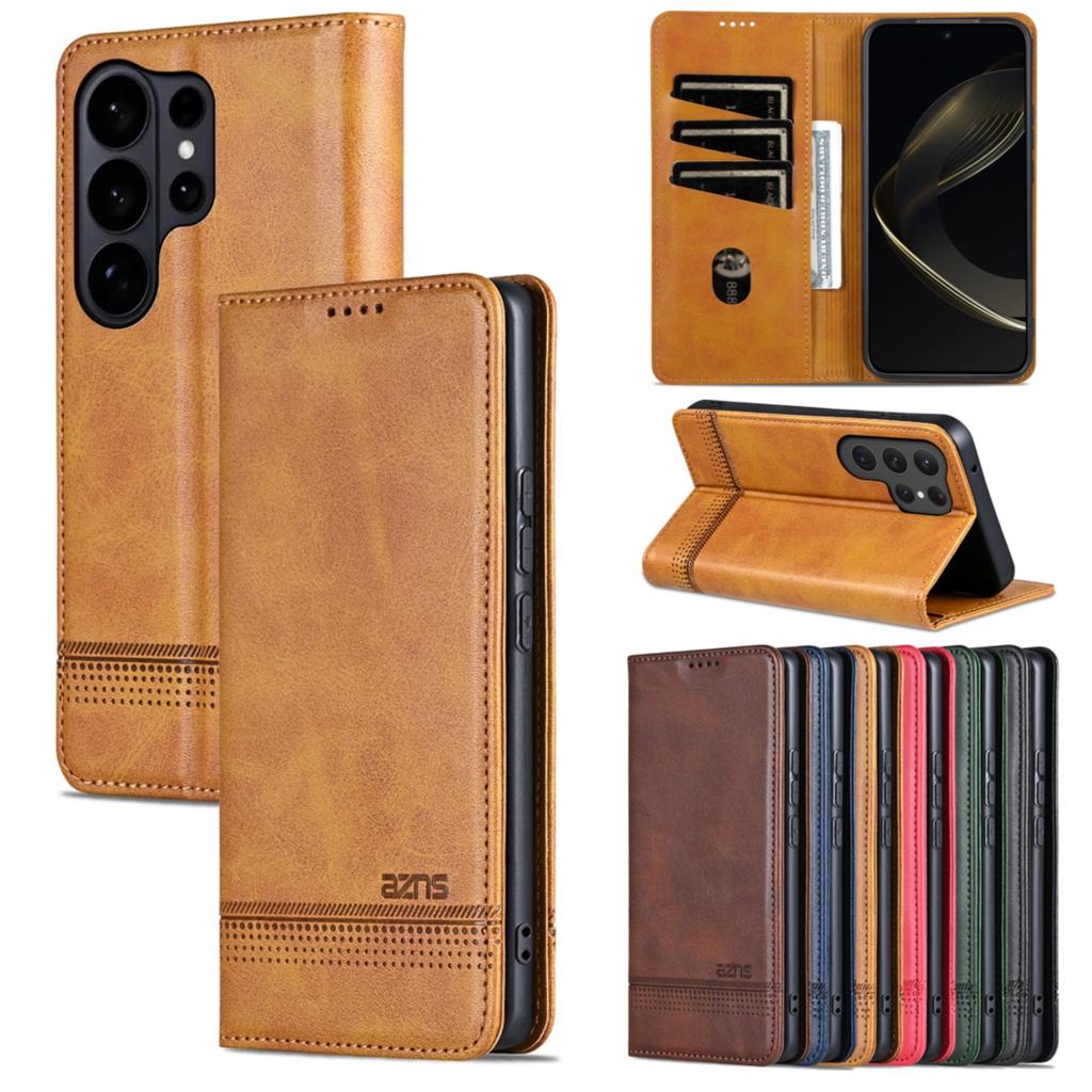 Magnetic Leather Phone Case For Samsung S26 S25 Edge S24 Ultra S23 S22 S21 FE S20 Plus 5G Card Solt Bag Wallet Flip Book Cover