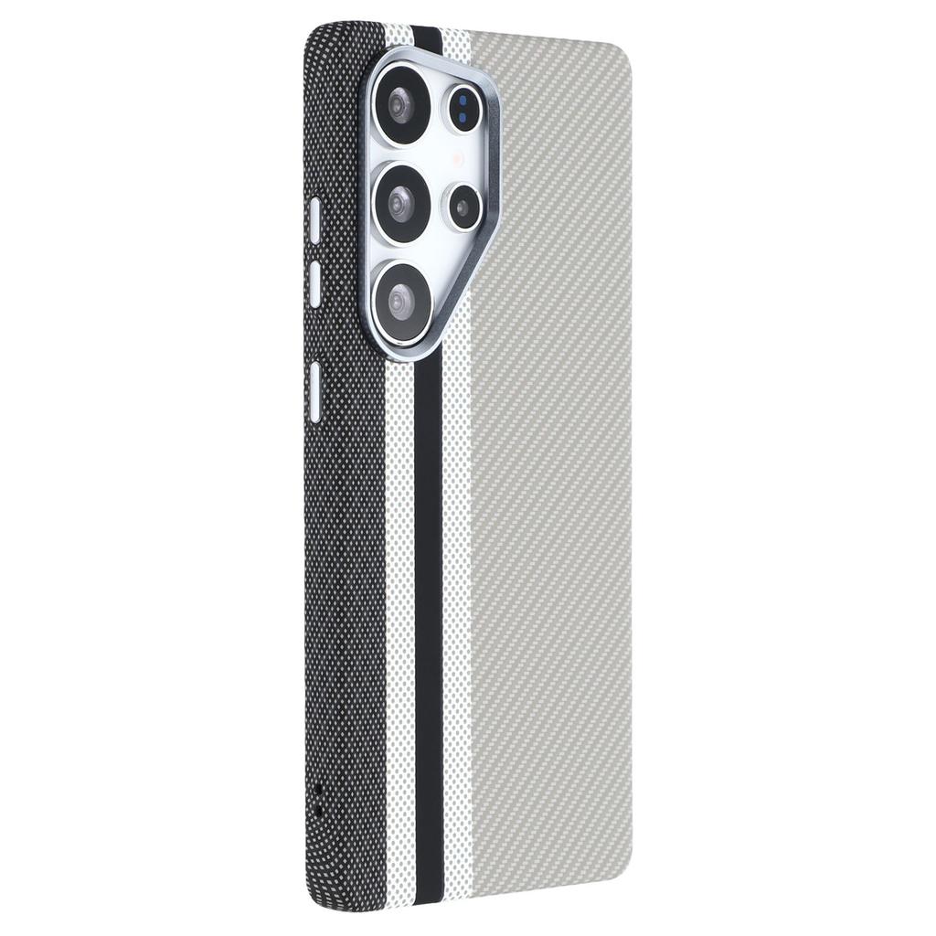 For Samsung Galaxy S25 Ultra Magnetic Case Carbon Fiber Texture Water Transfer PC Phone Cover