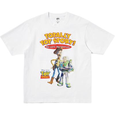 Toy Story Buzz Lightyear Woody Graphic Loose Fit Crew Neck Casual Short Sleeve T-Shirt Men Tops White 474444-00