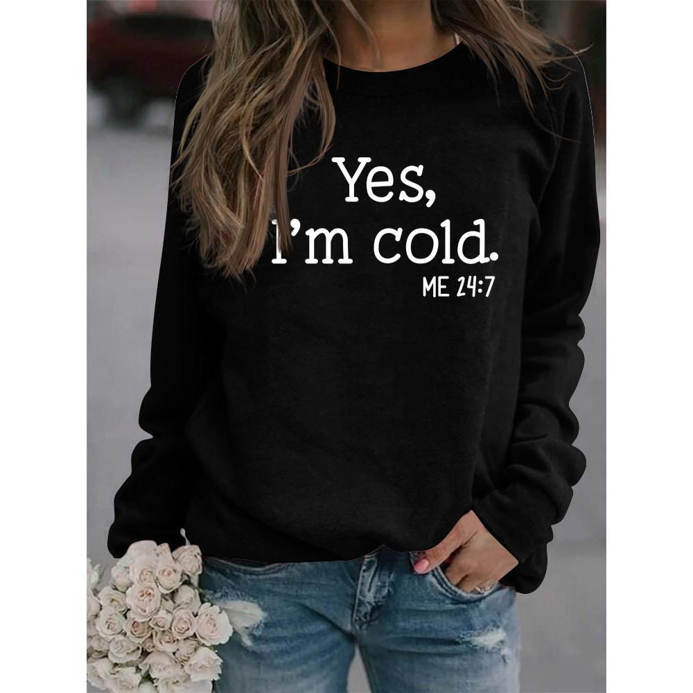 European and American Casual Loose Printed Letter Round Neck Long Sleeve Comfortable Hoodie
